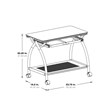 Newport Mobile File with Black Powder Coated Steel Frame with Glass Top