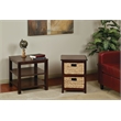 Seabrook Wood Two-Tier Storage Unit With Espresso Finish and Natural Baskets