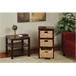 Seabrook Three-Tier Storage Unit With Espresso Finish and Natural Baskets