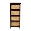 Seabrook Four-Tier Storage Unit With Espresso Solid Wood and Natural Baskets