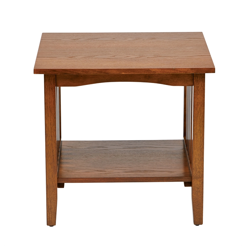 Sierra Mission End Table In Ash Brown Finish Engineered Wood