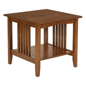 Sierra Mission End Table In Ash Brown Finish Engineered Wood