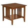Sierra Mission End Table In Ash Brown Finish Engineered Wood