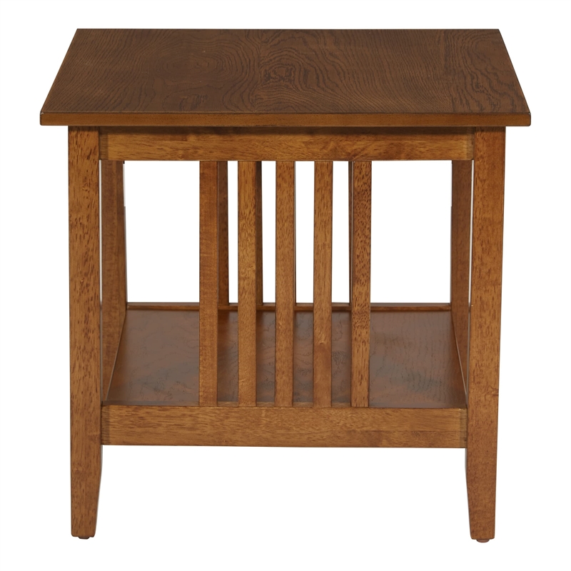 Sierra Mission End Table In Ash Brown Finish Engineered Wood