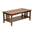 Sierra Ash Brown Wood  Mission Style Coffee Table in Engineered Wood