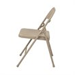 Tan Beige Folding Chair with Metal Seat and Back