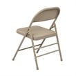 Tan Beige Folding Chair with Metal Seat and Back