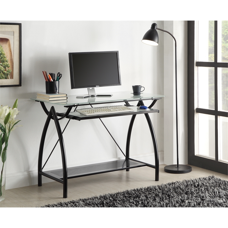 Newport Computer Desk with Black Powder Coated Steel Frame