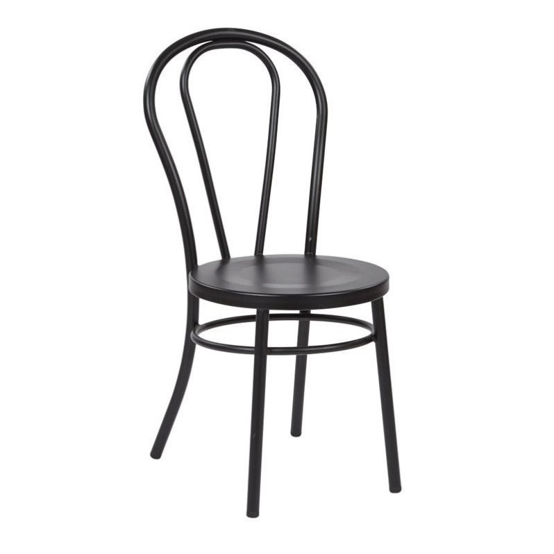 Metal Patio Dining Chair In Solid Black Set Of 2 Od2918a2 3 Metal Patio Dining Chair In Solid Black Set Of 2