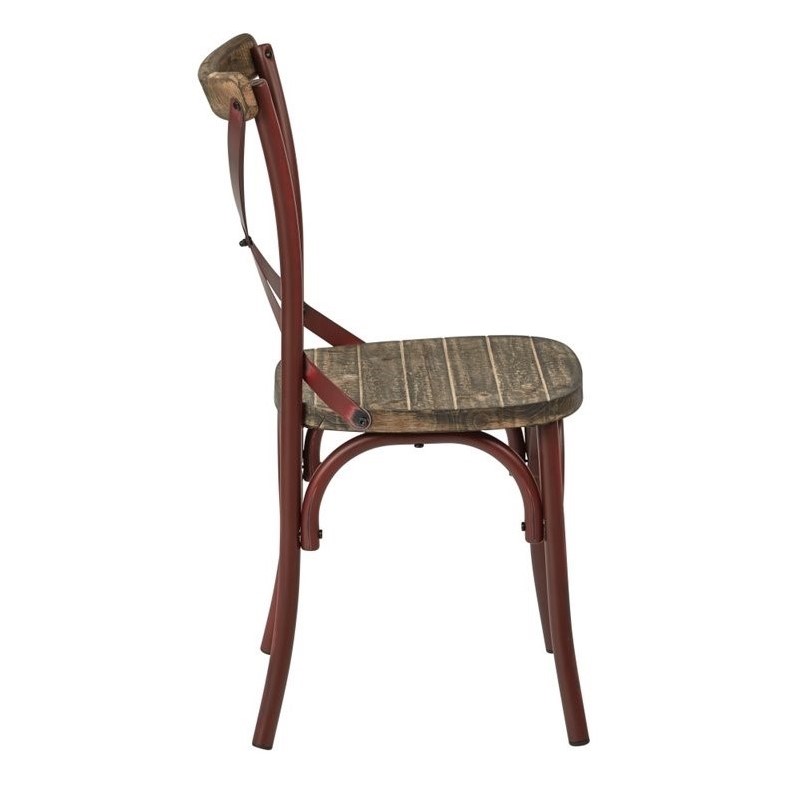 Metal Dining Chair With Wood Seat In Red Smr424was Ard Metal Dining Chair With Wood Seat In Red