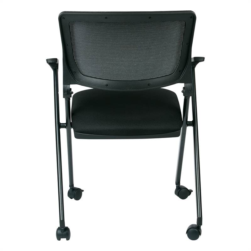 Mesh Back Folding Chair in Black (Set of 2) - FC8483-231