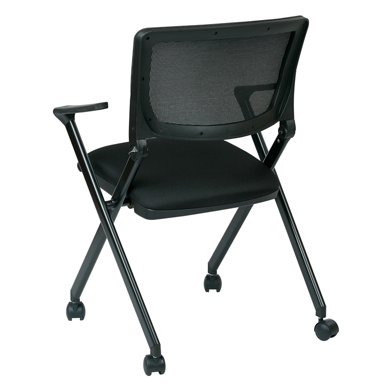 Mesh Back Folding Chair in Black (Set of 2) - FC8483-231