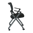 Black Mesh Back Folding Chair in Titanium (Set of 2)