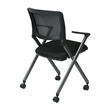 Black Mesh Back Folding Chair in Titanium (Set of 2)