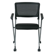 Black Mesh Back Folding Chair in Titanium (Set of 2)