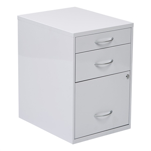 22 in Pencil Box Storage File Metal Cabinet in White Finish