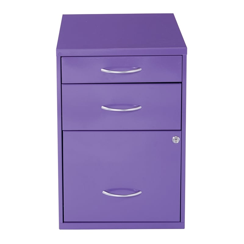 22 Pencil Box Storage File Metal Cabinet in Purple Finish BushFurnitureCollection