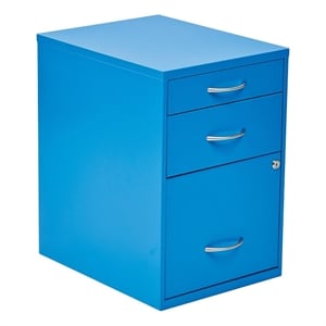 22 in Pencil Box Storage Metal File Cabinet in Blue Finish