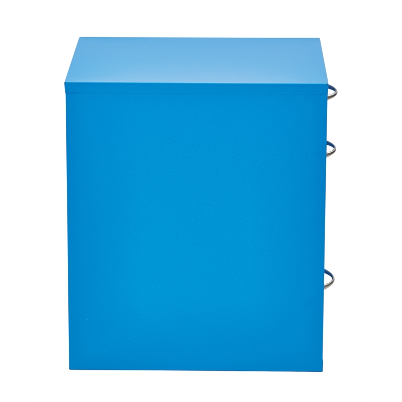22 in Pencil Box Storage Metal File Cabinet in Blue Finish