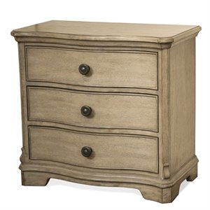 riverside corinne 3 drawer wood nightstand in natural sun-drenched acacia