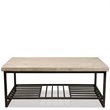 Riverside Furniture Capri Rectangle Travertine Stone Coffee Table in Alabaster