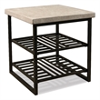 Riverside Furniture Capri Travertine Stone End Table in Alabaster