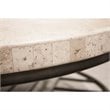 Riverside Furniture Capri Round Travertine Stone Top Coffee Table in Alabaster