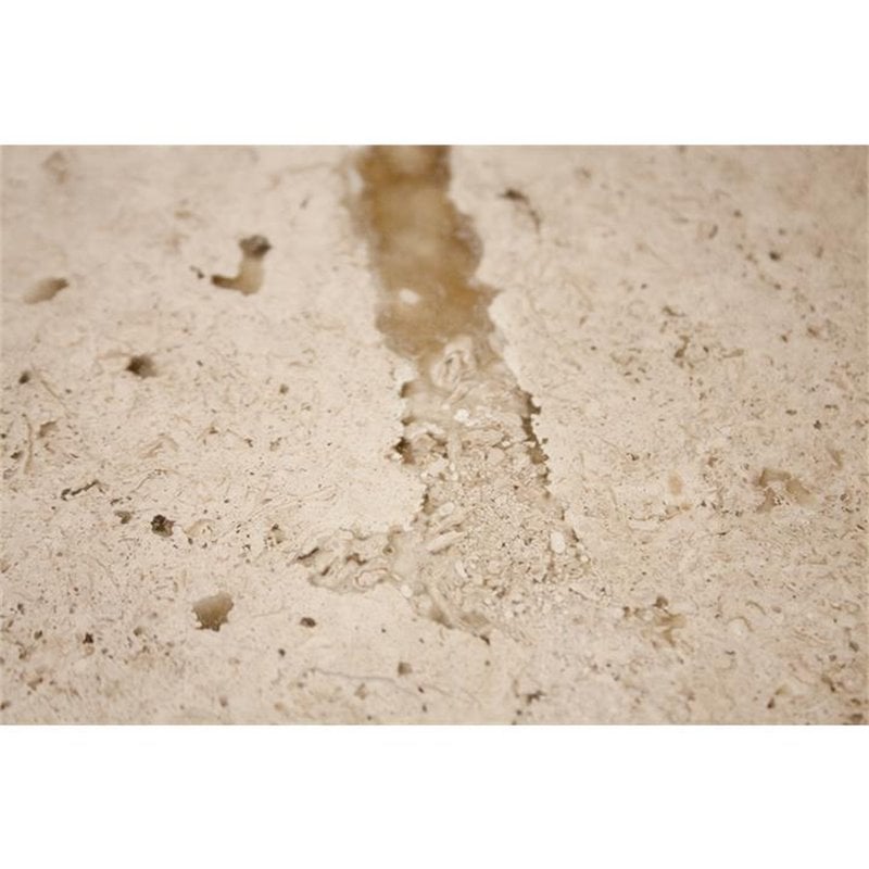 Riverside Furniture Capri Round Travertine Stone Top Coffee Table in Alabaster