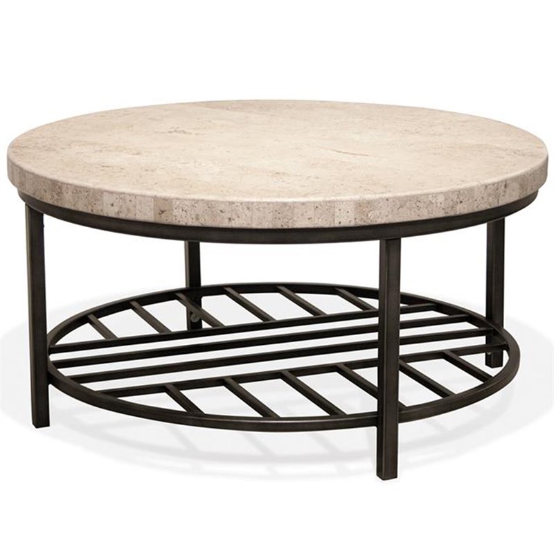 Riverside Furniture Capri 36 Round, Round Stone Top Coffee Table