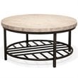 Riverside Furniture Capri Round Travertine Stone Top Coffee Table in Alabaster