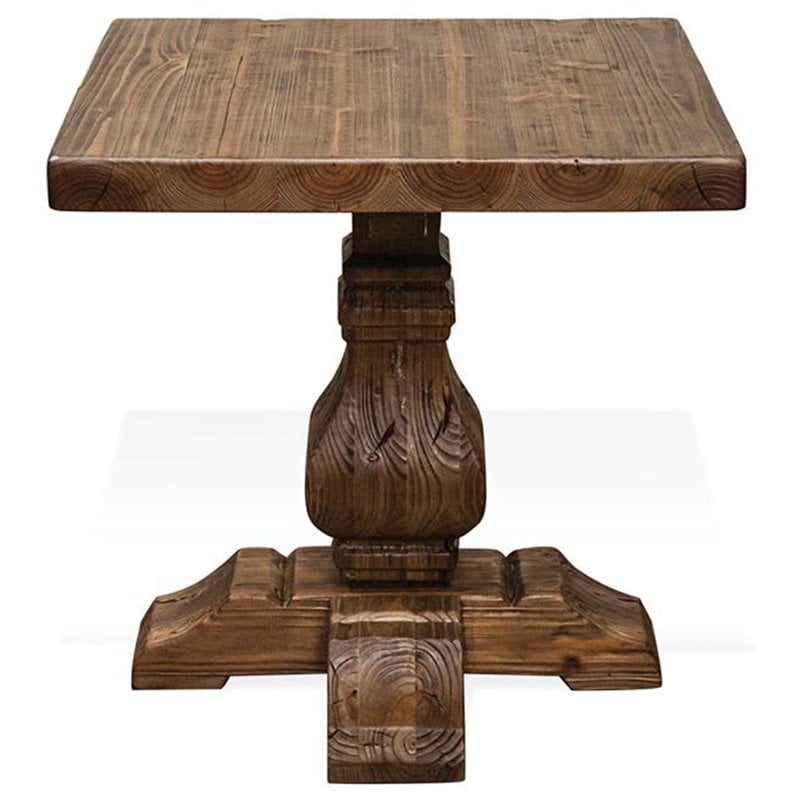 Riverside Furniture Hawthorne Solid Wood End Table in Barnwood Brown