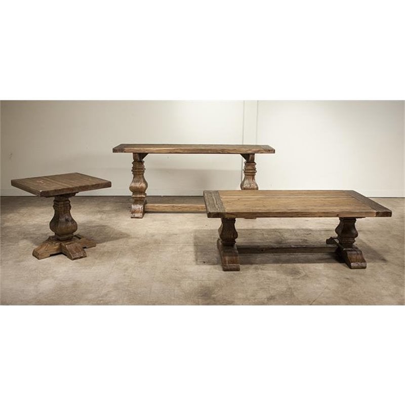 Riverside Furniture Hawthorne Solid Wood End Table in Barnwood Brown