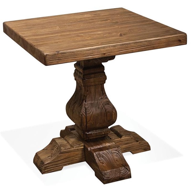 Riverside Furniture Hawthorne Solid Wood End Table in Barnwood Brown