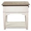 Riverside Furniture Myra Wood 1-Drawer End Table in Natural/Paper White
