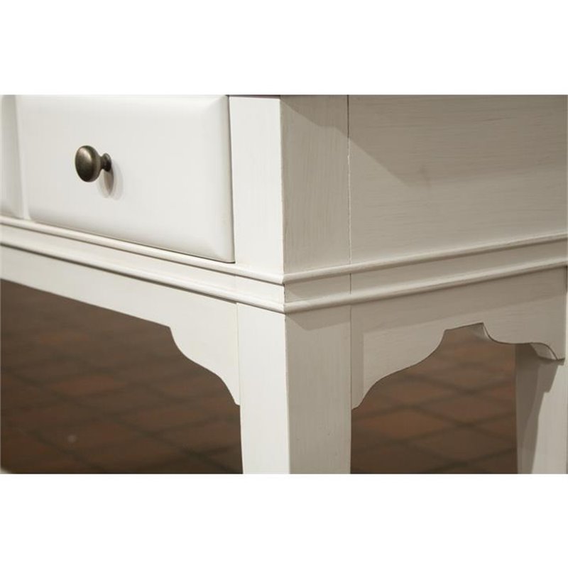 Riverside Furniture Myra Wood 2-Drawers Console Table in Natural/Paperwhite