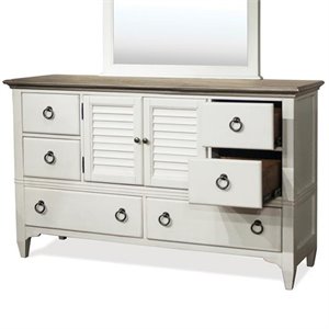 riverside furniture myra 8 drawer dresser in natural and paperwhite