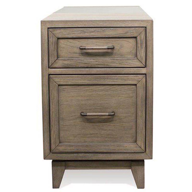 Riverside Furniture Vogue 2 Drawer End Table in Gray Wash 46112