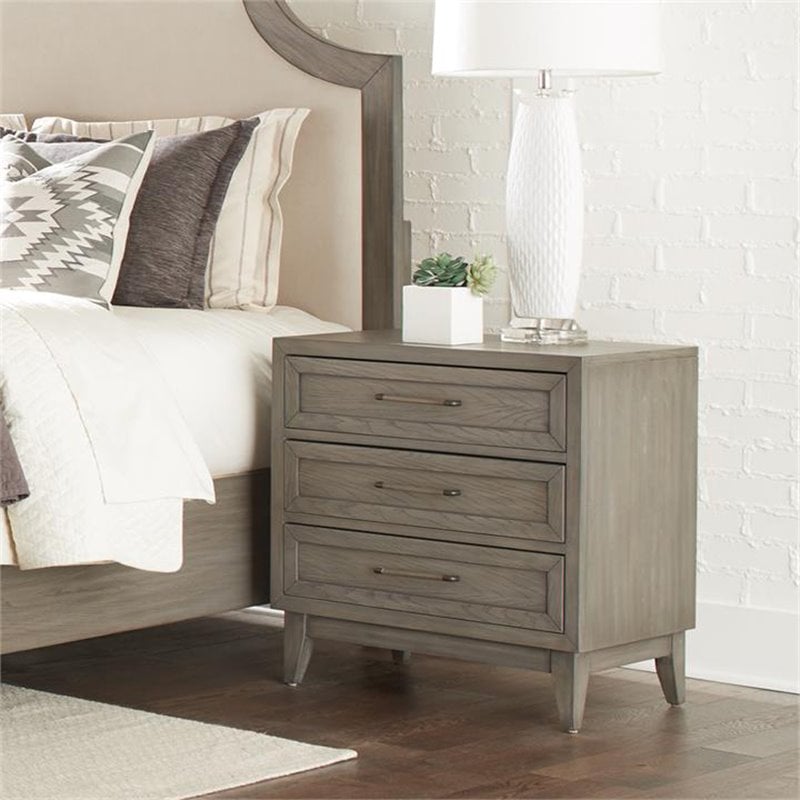 Riverside Furniture Vogue 3 Drawer Nightstand in Gray Wash ...