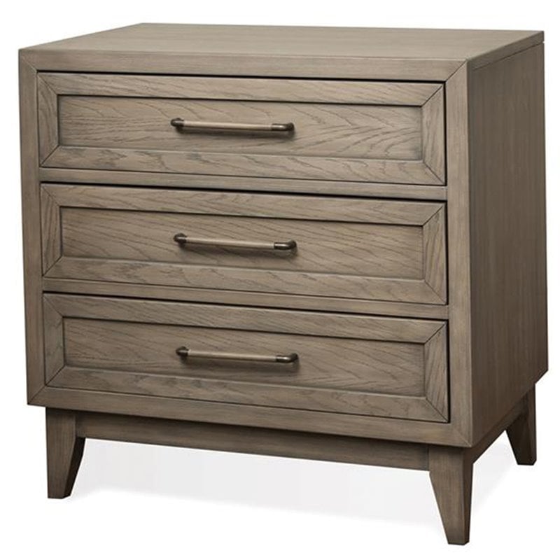 Riverside Furniture Vogue 3 Drawer Nightstand In Gray Wash 46169