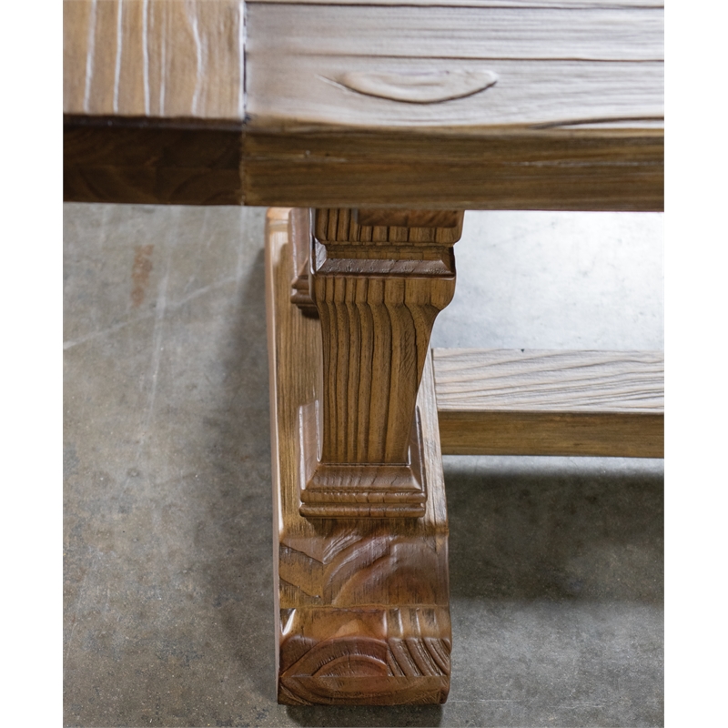 Riverside Furniture Hawthorne 64" Wood Dining Bench in Barnwood Brown