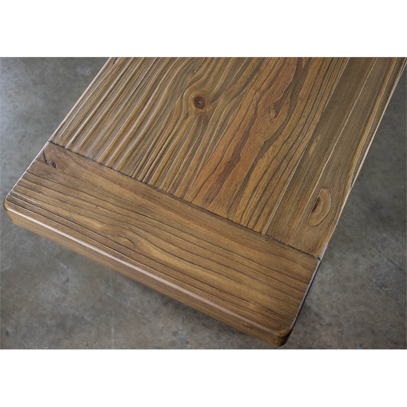 Riverside Furniture Hawthorne 64" Wood Dining Bench in Barnwood Brown