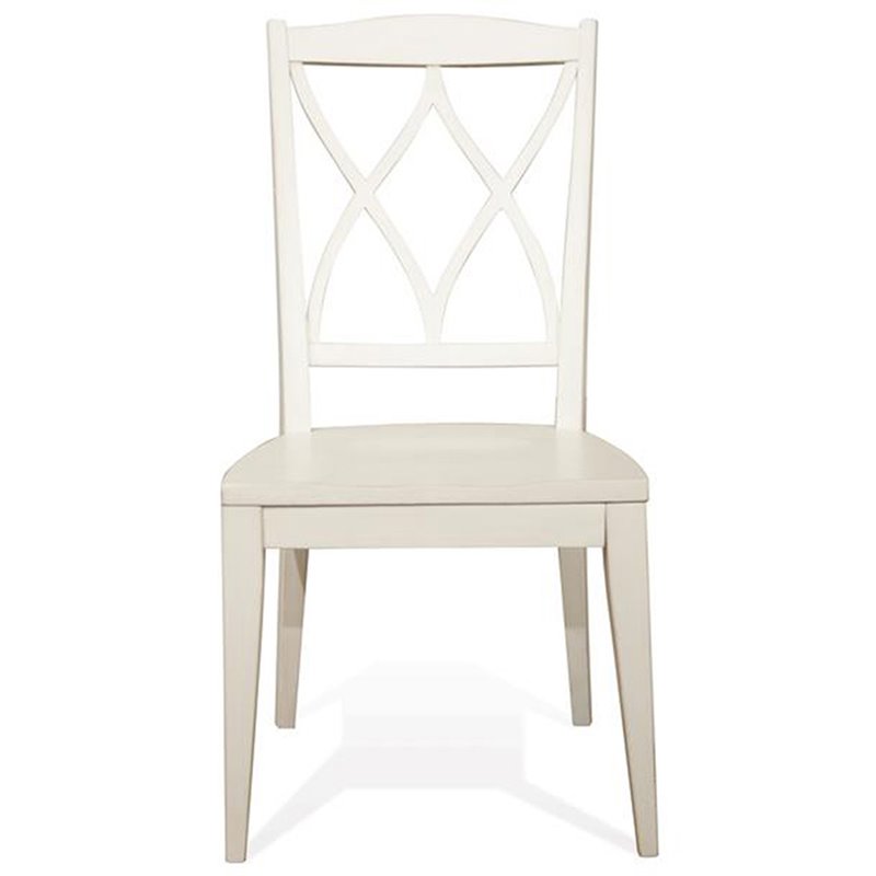 Riverside Furniture Myra Wood XX-Back Dining Side Chair in Paper White