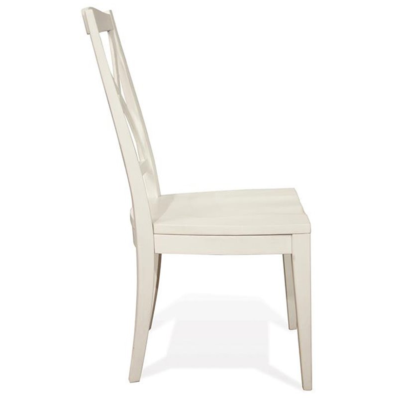 Riverside Furniture Myra Wood XX-Back Dining Side Chair in Paper White