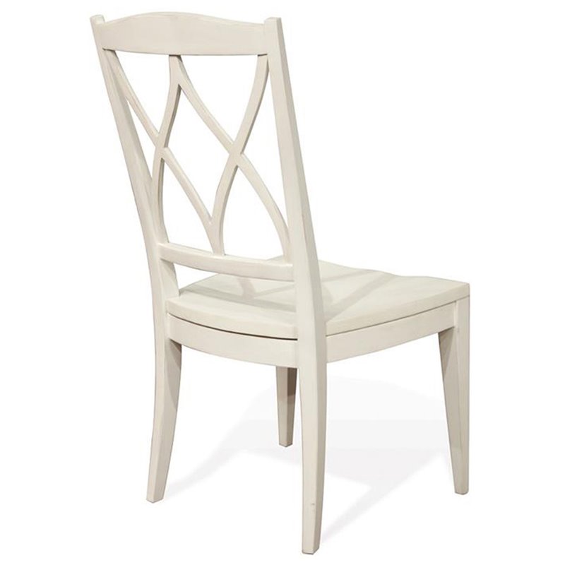 Riverside Furniture Myra Wood XX-Back Dining Side Chair in Paper White
