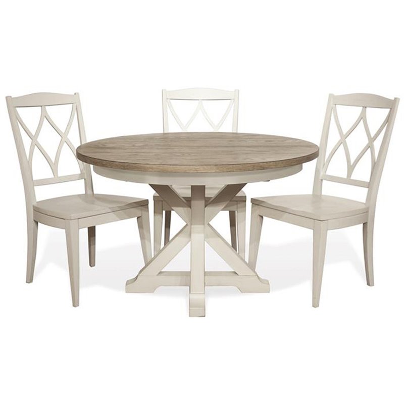 Riverside Furniture Myra Wood XX-Back Dining Side Chair in Paper White