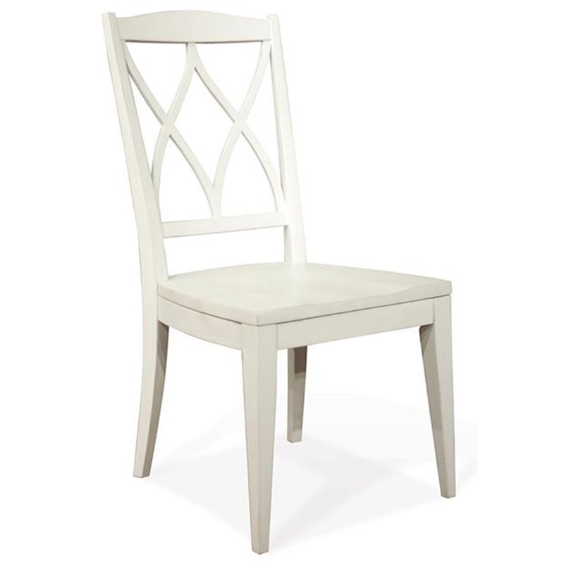 Riverside Furniture Myra Wood XX-Back Dining Side Chair in Paper White