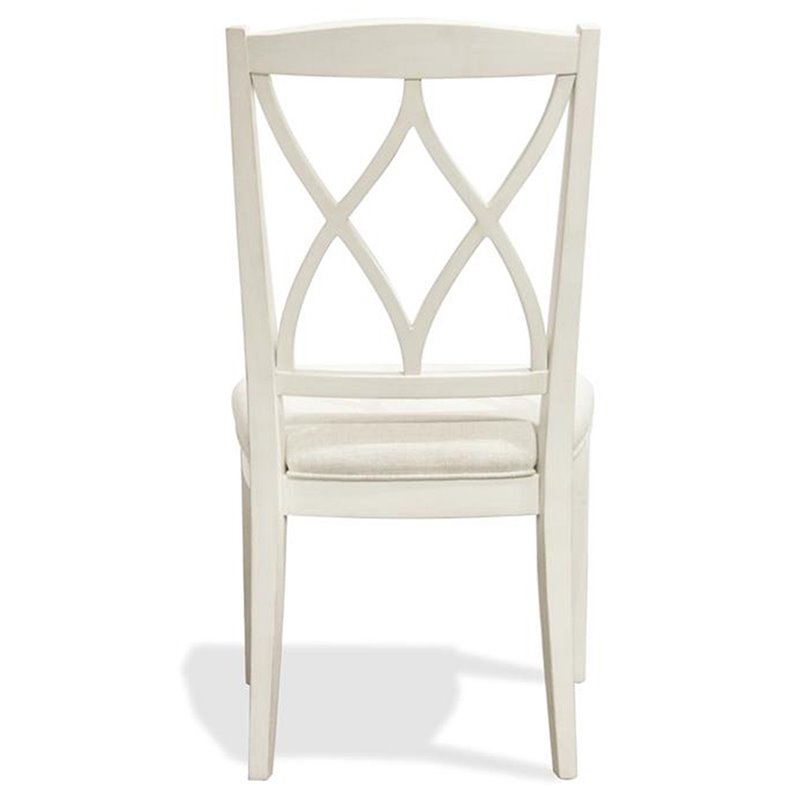 Riverside Furniture Myra XX-Back Upholstered Wood Dining Side Chair in White
