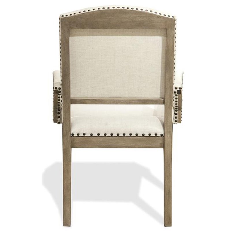 Riverside Furniture Myra Upholstered Wood Dining Arm Chair in Natural