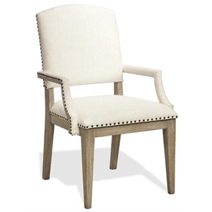 Riverside Furniture Myra Upholstered Wood Dining Arm Chair in Natural