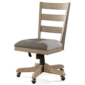 Riverside Furniture Perspectives Upholstered Wood Desk Chair in Natural Acacia